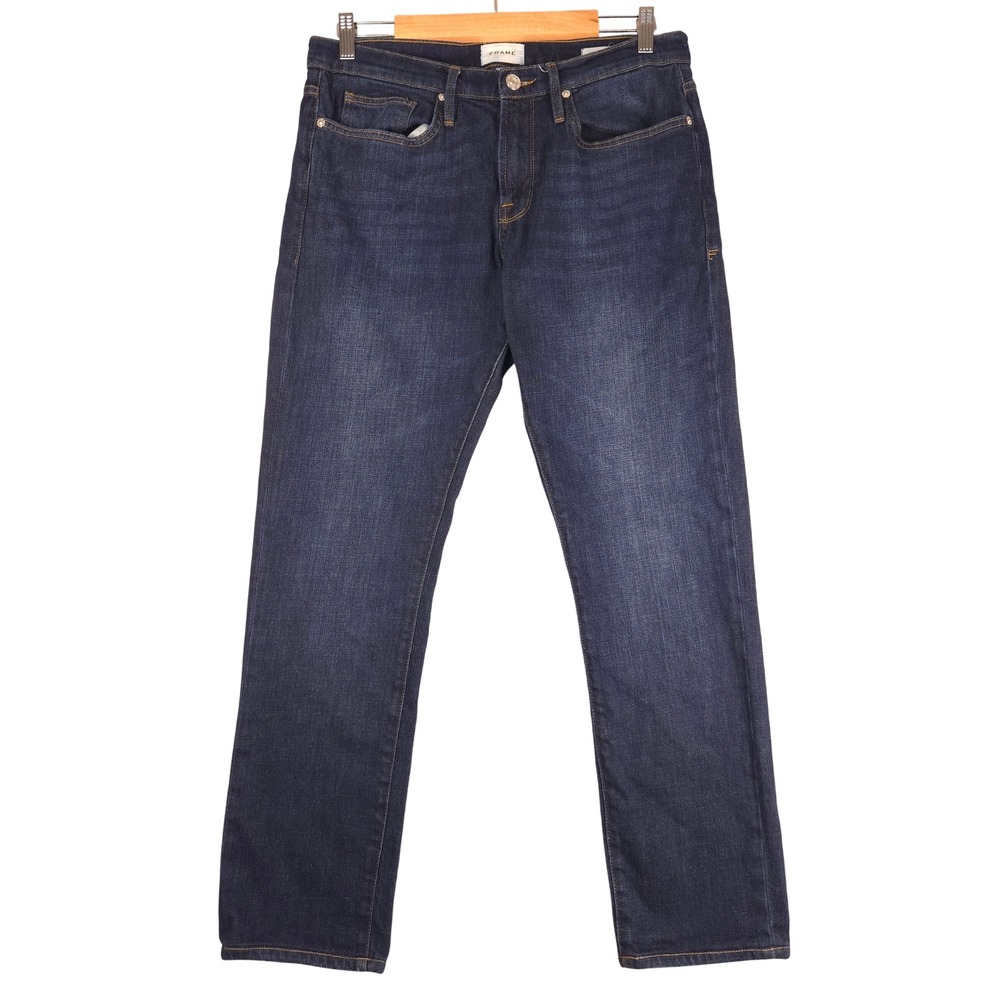 Frame L'Homme Slim Jeans Mens 34 Baltic Dark Wash Denim LMH0467